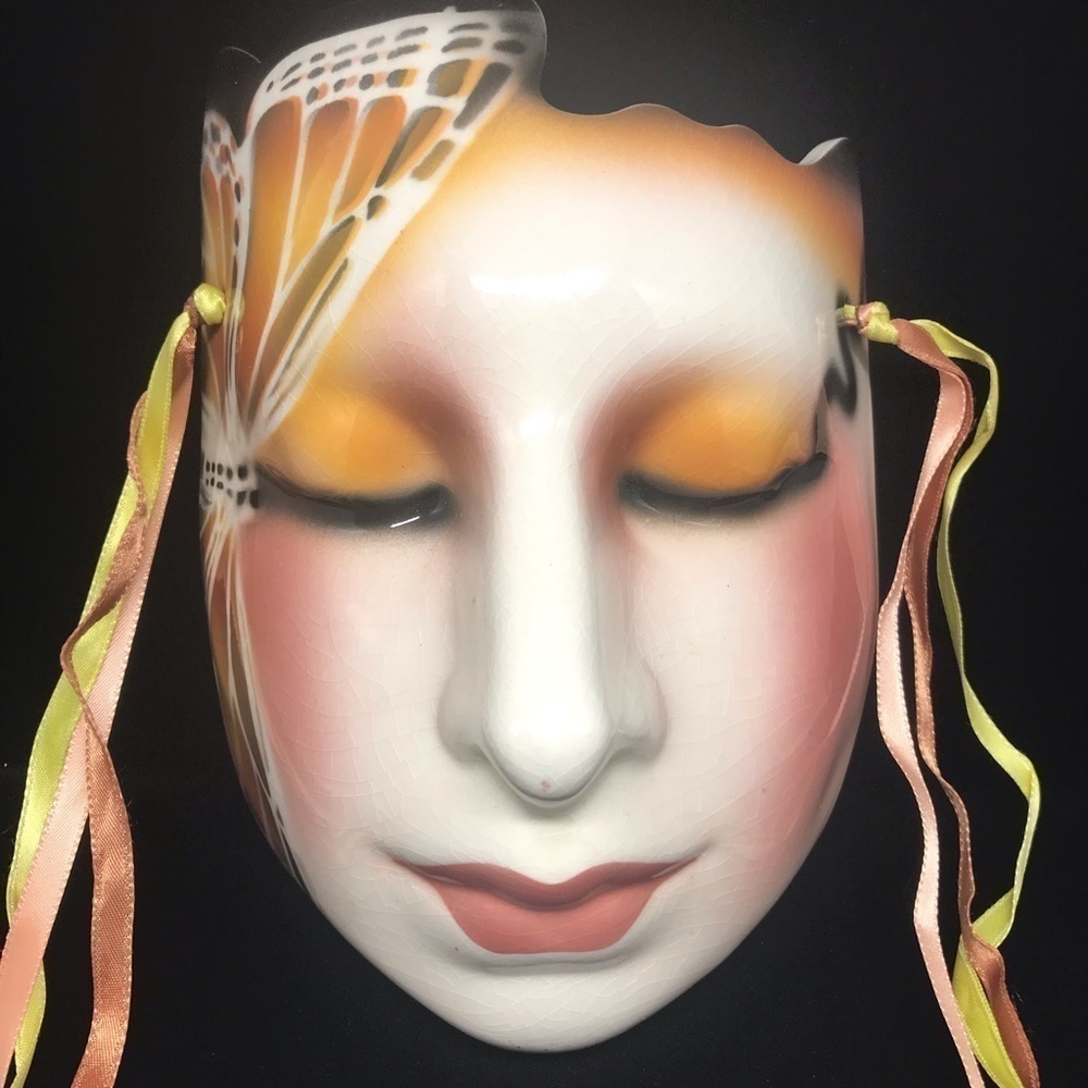 Vintage Retro 1980s ABOUT FACE San Francisco Clay Art Masquerade Mask